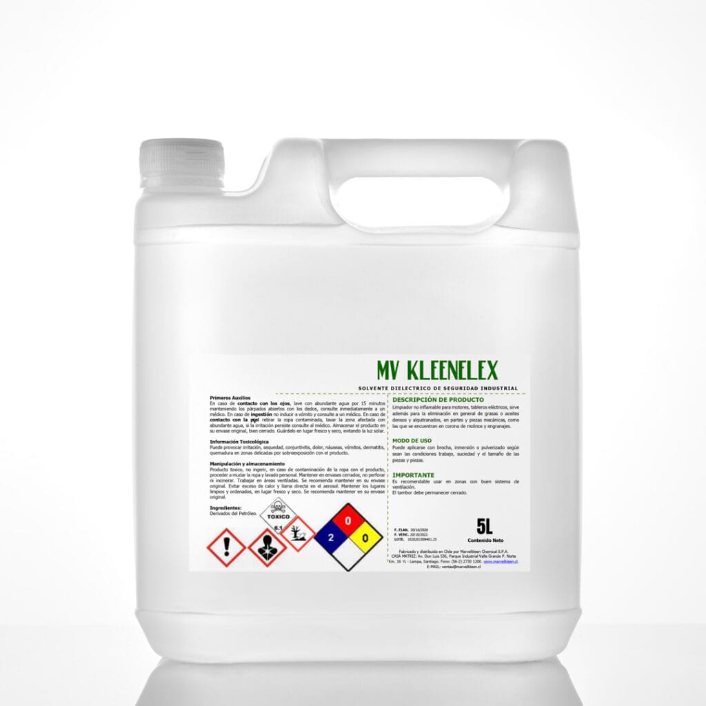 MV. KLEENELEX , Solvente mecanico NO inflamable