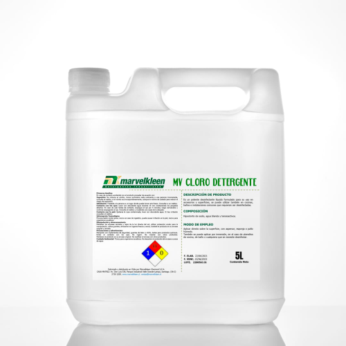 CLORO DETERGENTE INSTITUCIONAL (DETERGENTE CLORADO DESINFÉCTANTE) - Producto de limpieza industrial MarvelKleen Chile