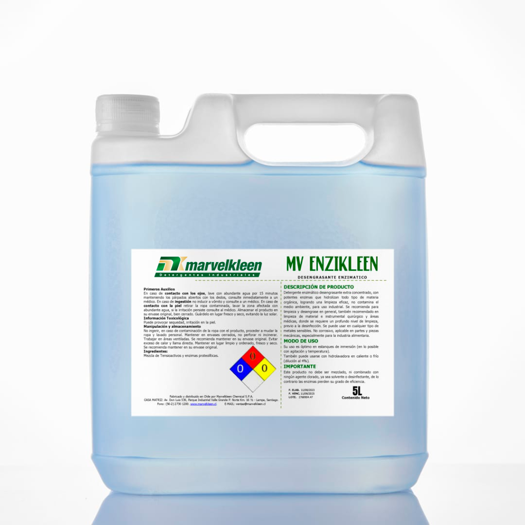 ENZIKLEEN, detergente multi enzimático para uso quirúrgico y otros