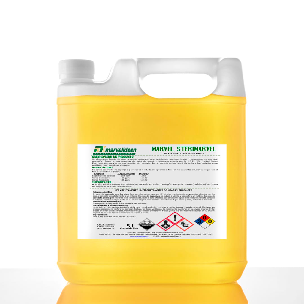 STERI MARVEL, Desinfectante industrial, sin aroma